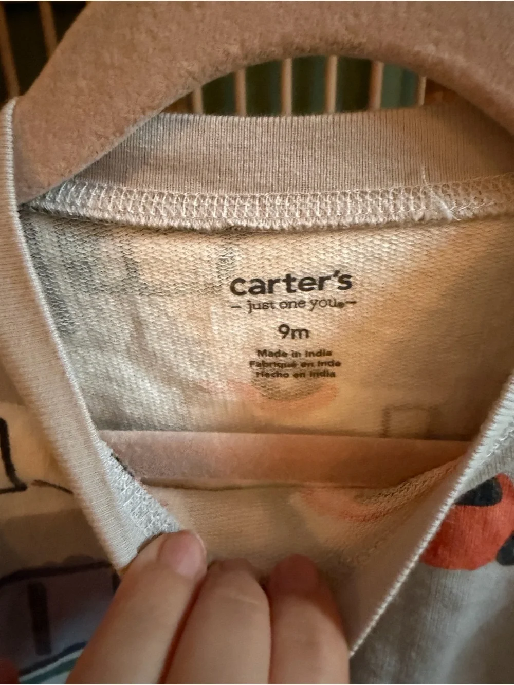 Carter’s Baby Light Gray Vehicle Print Matching Outfit Set - Orange & Green